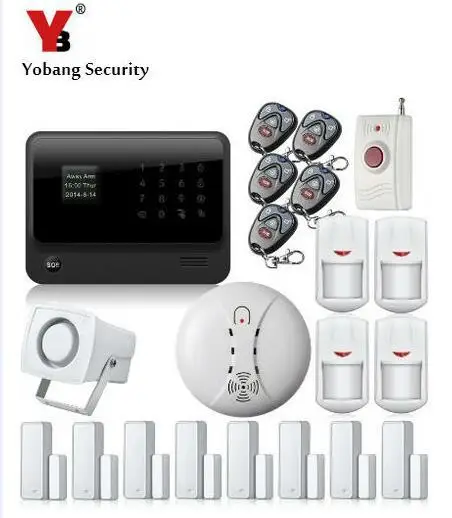 

YoBang Security G90B WIFI GSM Alarm System IOS Android APP Controls PIR Motion Detector Sensor Touch Keyboard Safe House Alarm .
