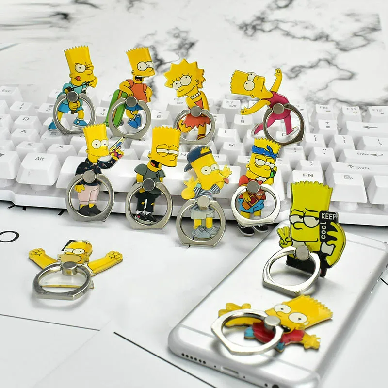 

360 Degree Finger Ring Phone Holder Cartoon Universal Mobile Phone Holder Cell Phone Stand Tables Smartphone Soporte Celular