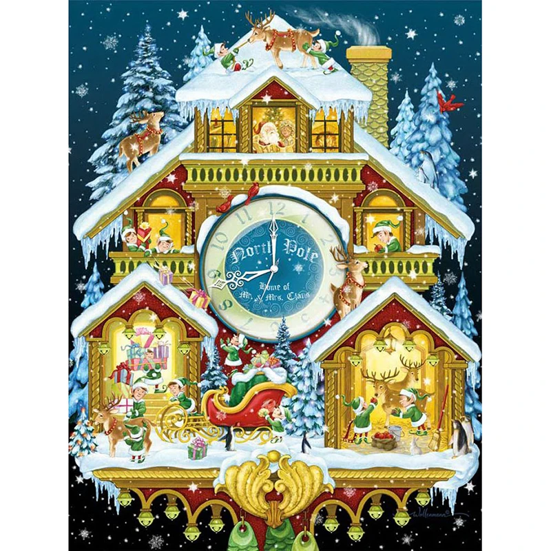 Christmas house clock