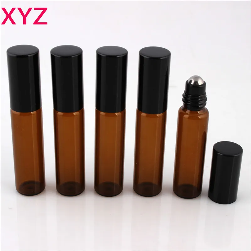 100 قطعة/الوحدة 5 مللي 1/6 oz لفة على العنبر العطر الزجاج زجاجات زيت طبيعي زجاجة بكرة دوارة الروائح زجاجة شحن مجاني
