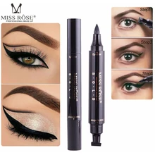 Miss Rose бренд водостойкий черный двухсторонний макияж марки подводка для глаз Карандаш Подводка для глаз жидкий макияж карандаш 2 размера