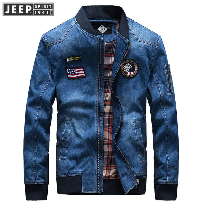 JEEP 2019 Весенняя джинсовая куртка пальто M ~ 3XL мужская одежда гранатометчика