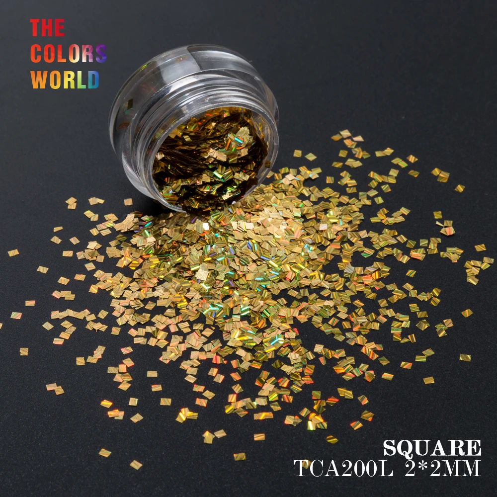 

TCT-187 Holographic Stripe 2MM Square Shape Nail Glitter For Nail Art Decoration Makeup Body Glitter Handwork DIY Decoration