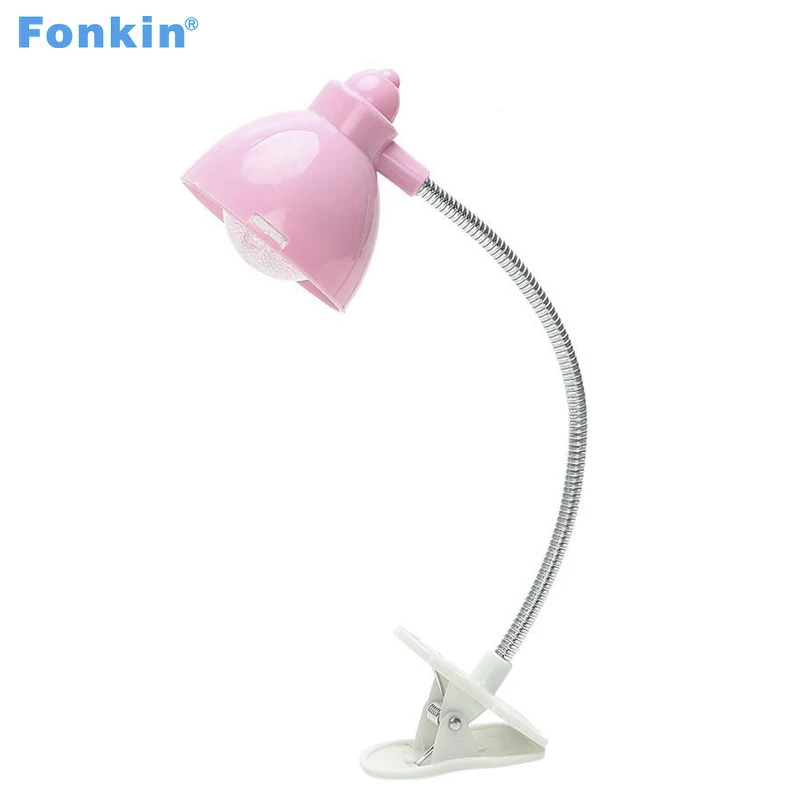 

Fonkin LED Portable Lamp Battery Cute Mini Clip Round Small Lamp Bedside Small Night Light LED Reading Table Lamp Hose