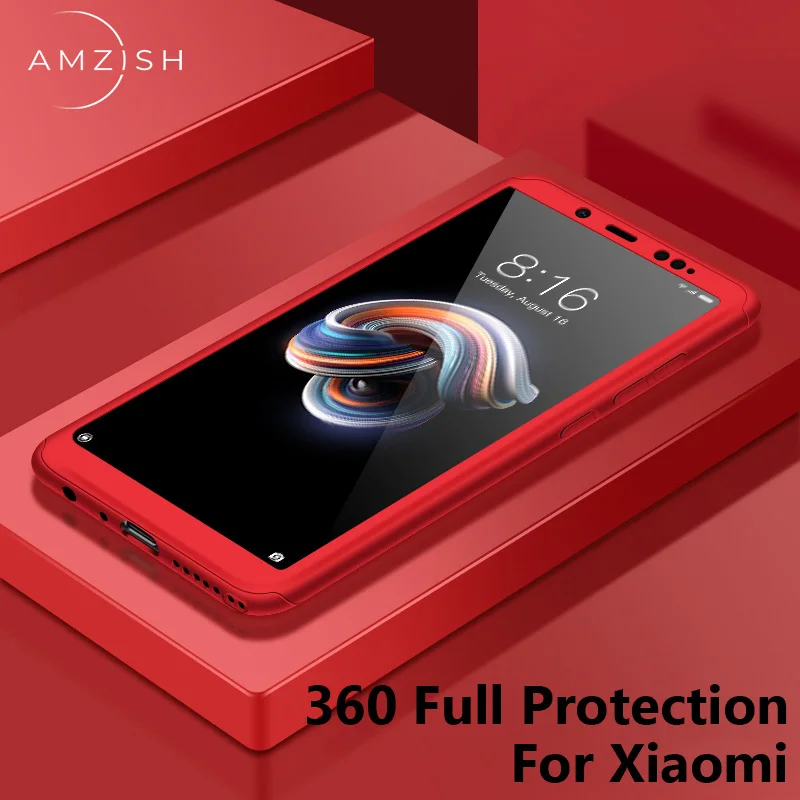 

amzish 360 Full Protection Case For Xiaomi Redmi Note 7 Phone Case For Xiaomi Redmi Note 5 Phone Cover With Glass Case For 6A 4X