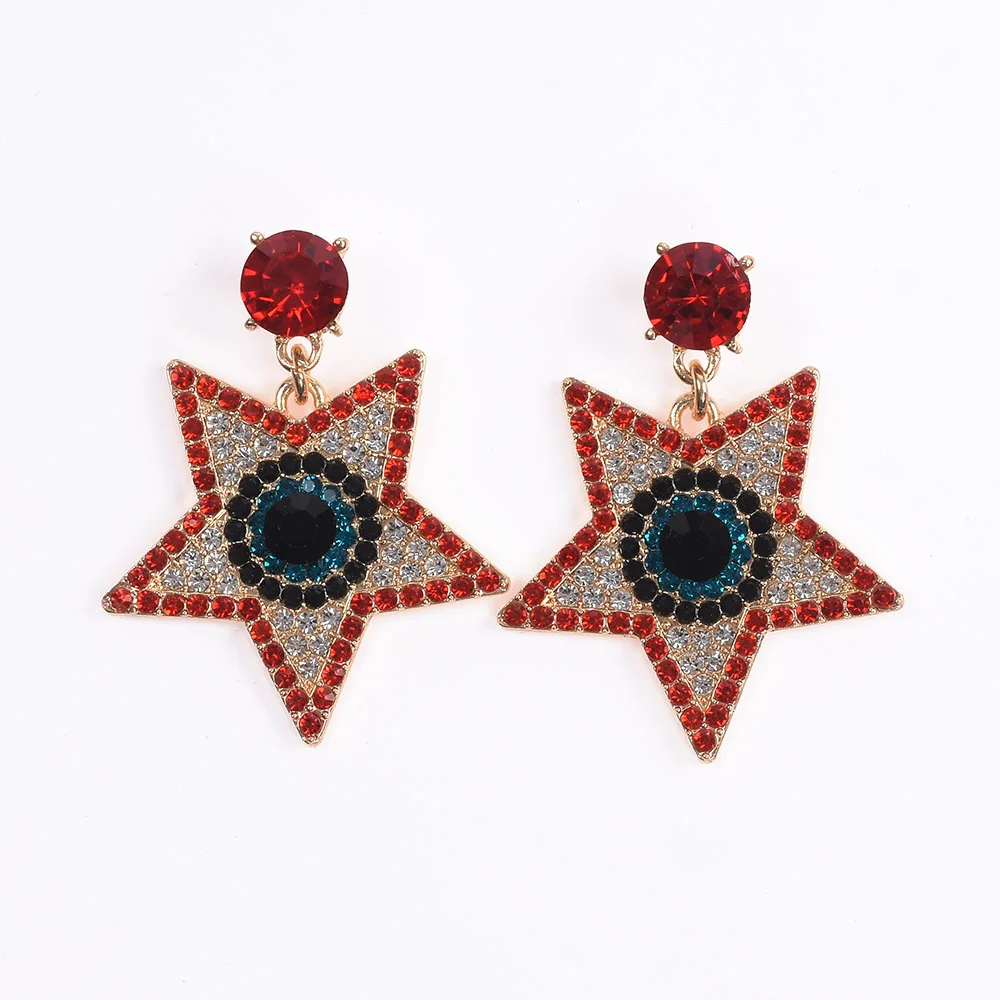 2019 New Za Earrings Jewellery Women's Full Rhinestone Big Pentagram Drop Earrigns Women Wedding Party Star Dangle Earings Femme 2019 New Za Earrings Jewellery Women's Full Rhinestone Big Pentagram Drop Earrigns Women Wedding Party Star Dangle Earings Femme