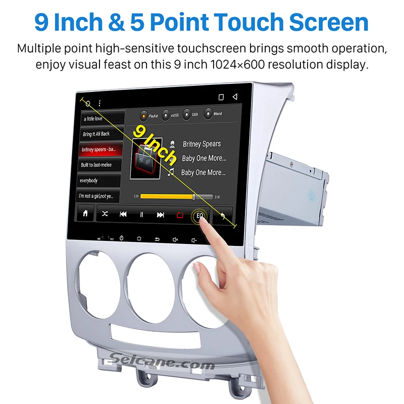 Sale Seicane Android 7.1 9 inch full Touchscreen Bluetooth Car Radio GPS Navigation for 2005-2010 Old Mazda 5 with 8 core 32G FM WIFI 3