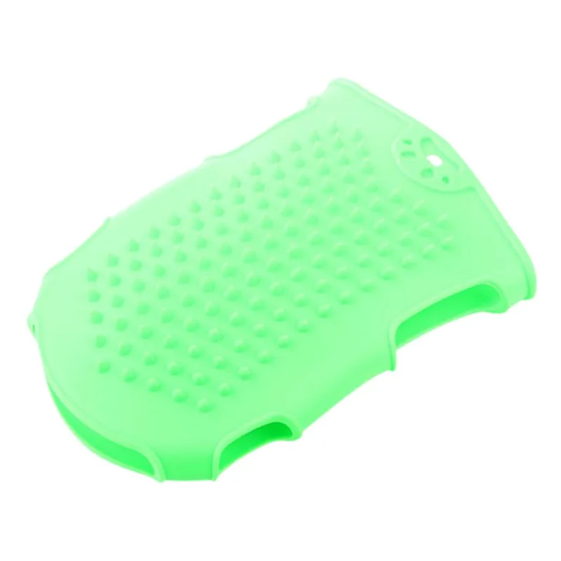 Pet Grooming brush Glove Dogs Bath massage Cleaning Gloves Pets Cat Dog Combs Home Cleaning Supplies - Цвет: Зеленый