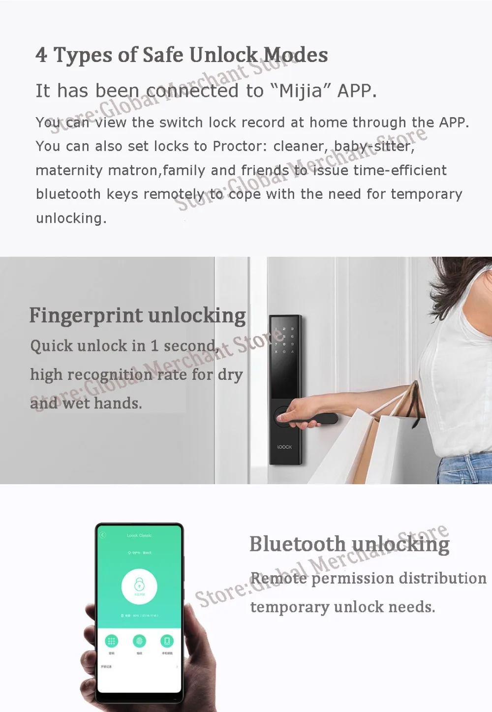 Mijia LOOCK Luke классический умный ключ блокировки отпечатков пальцев/Управление приложением/Домашняя безопасность