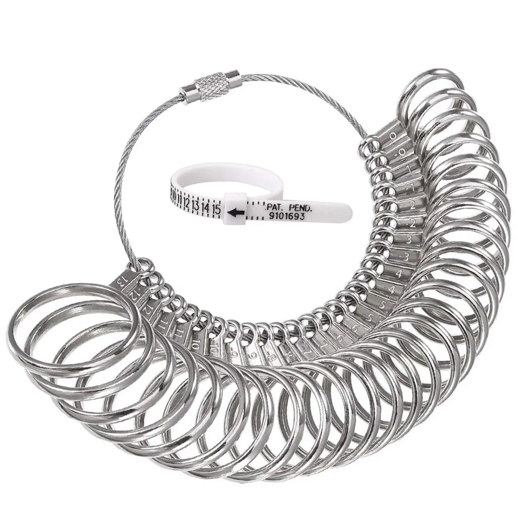 

Jewelry Ring Sizers Gauge Tool Ring Stainless Ring On Finger Measuring Ring Tool Rings Set Size US 0-13 Kitchen Accessories Tool