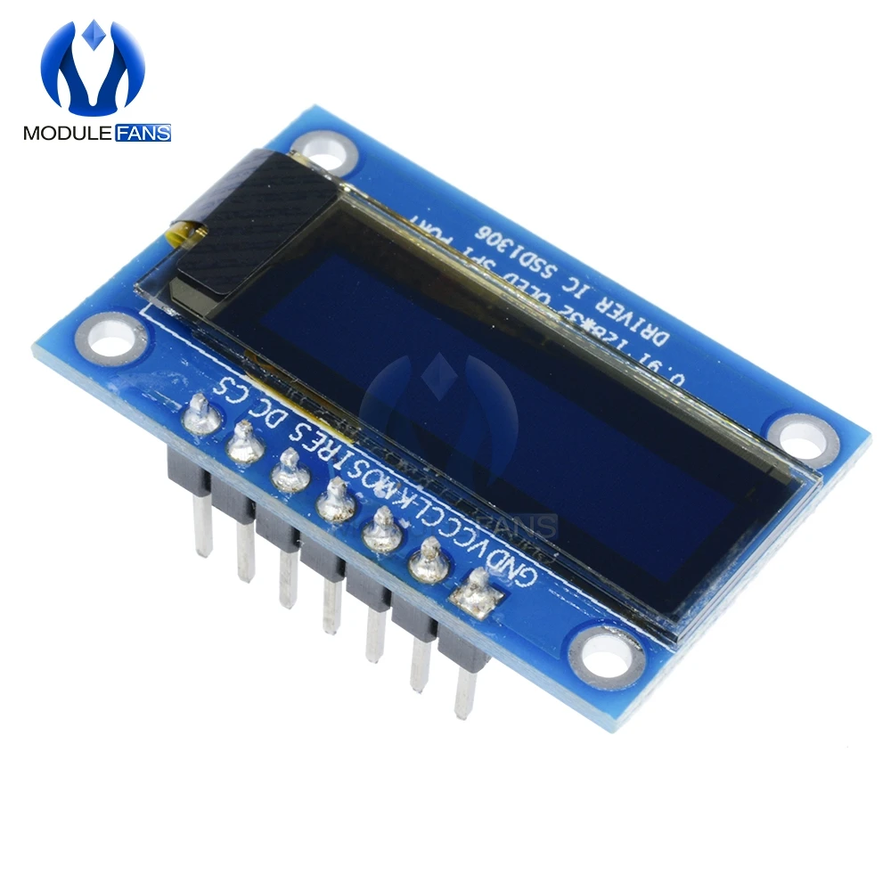 0,91 дюймов SPI 128x32 Белый OLED ЖК-дисплей DIY модуль SSD1306 Драйвер IC DC 3,3 V-5 V для Arduino PIC 0,91''