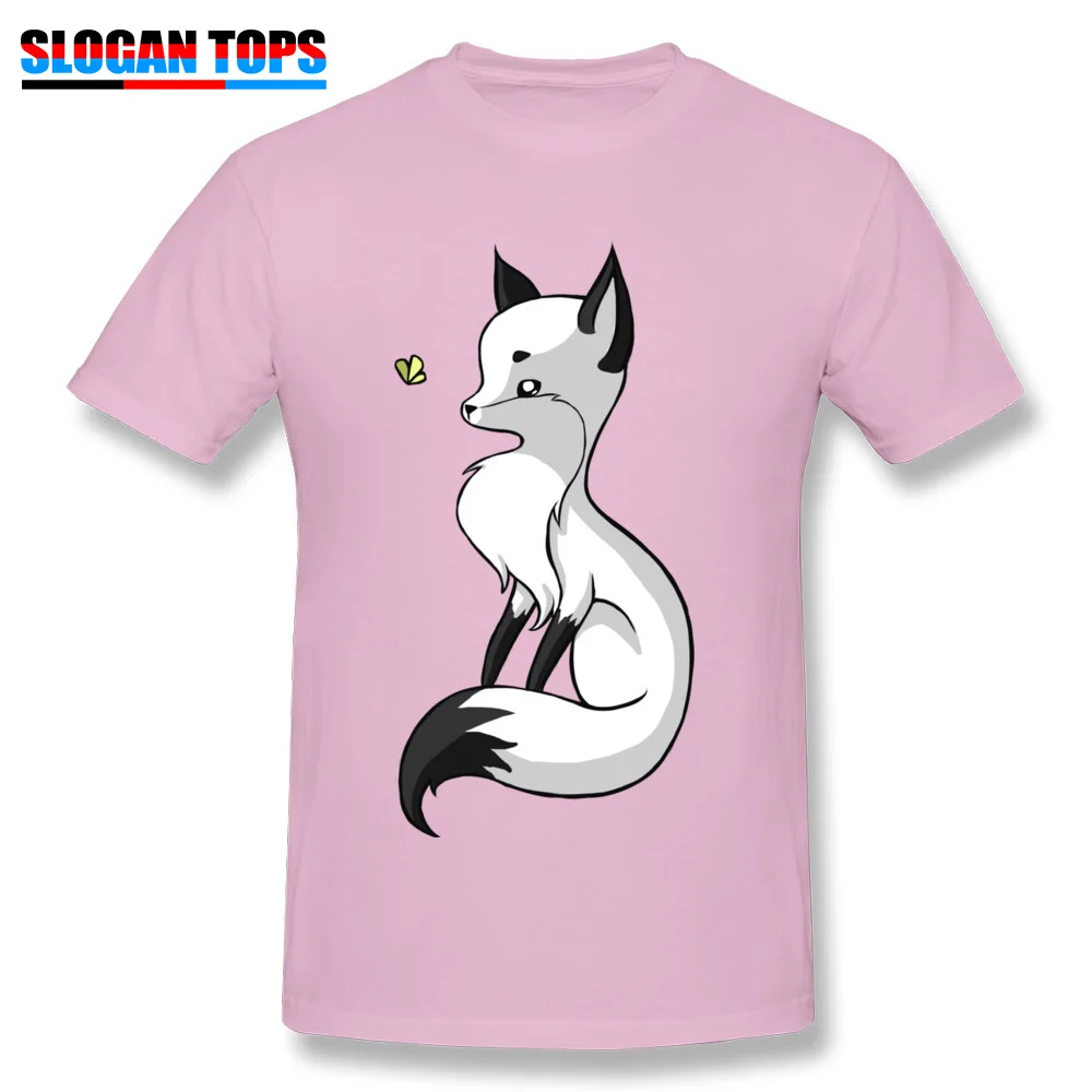 Fox and a Butterfly Cotton Casual Tops Shirts Designer Short Sleeve Men T-shirts Design Father Day Tops Shirts O Neck Fox and a Butterfly pink