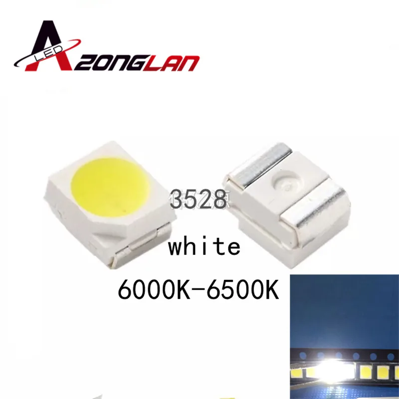 100 шт./лот 0 2 Вт SMD 2835 LED Lamp Bead 21 25 лм White 3528 холодные белые бусины Chip DC3.0 3.4V Бесплатная