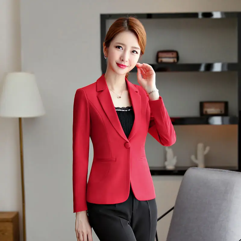 Red Dushicolorful женщина пиджак короткие Формальные Куртки пальто campera mujer офис дамы элегантный желтый blaser Черный Топы Большие размеры - Цвет: Red