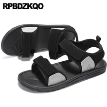 Водонепроницаемый Мужские сандалии кожаное лето обувь воздухопроницаемый повседневная черный открытый носок на открытом воздухе воды большой размер 45 кроссовки дизайнер
