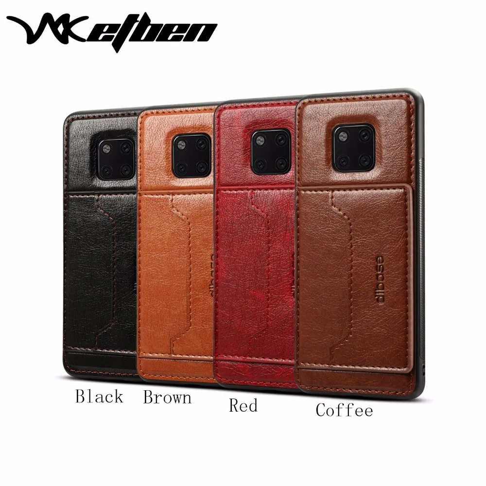 

W7ETBEN PU Card slot car magnetic holder mobile phone case For huawei mate20 mate20 Pro mate lite mate20 X