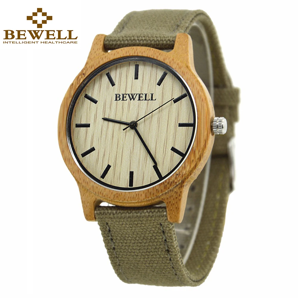 Online Bewell madera reloj para hombre deporte relojes relojes ultra delgadas para hombre de lona de nylon banda de pesadilla proveedores dropship 134a