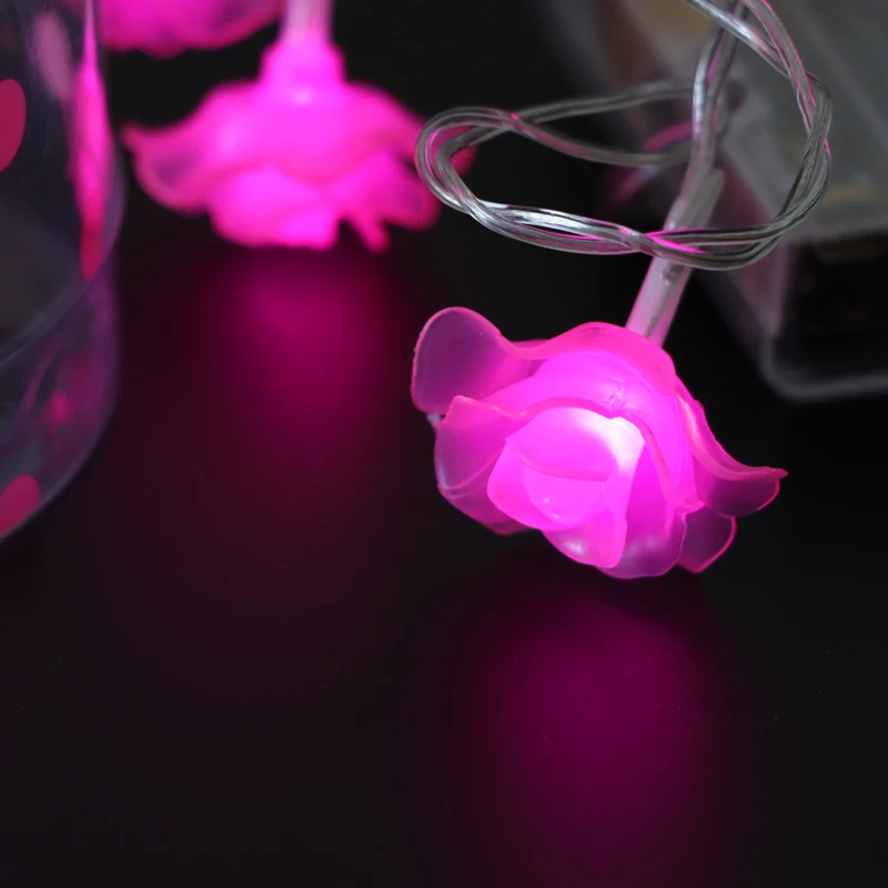 Pink Led Rose Fairy Lights 10 Bulb String Decoration Wedding Pink Led Rose Fairy Lights 10 Bulb String Decoration Wedding Lighting Indoor Christmas Garland On Aa Battery Xmas Holiday Light