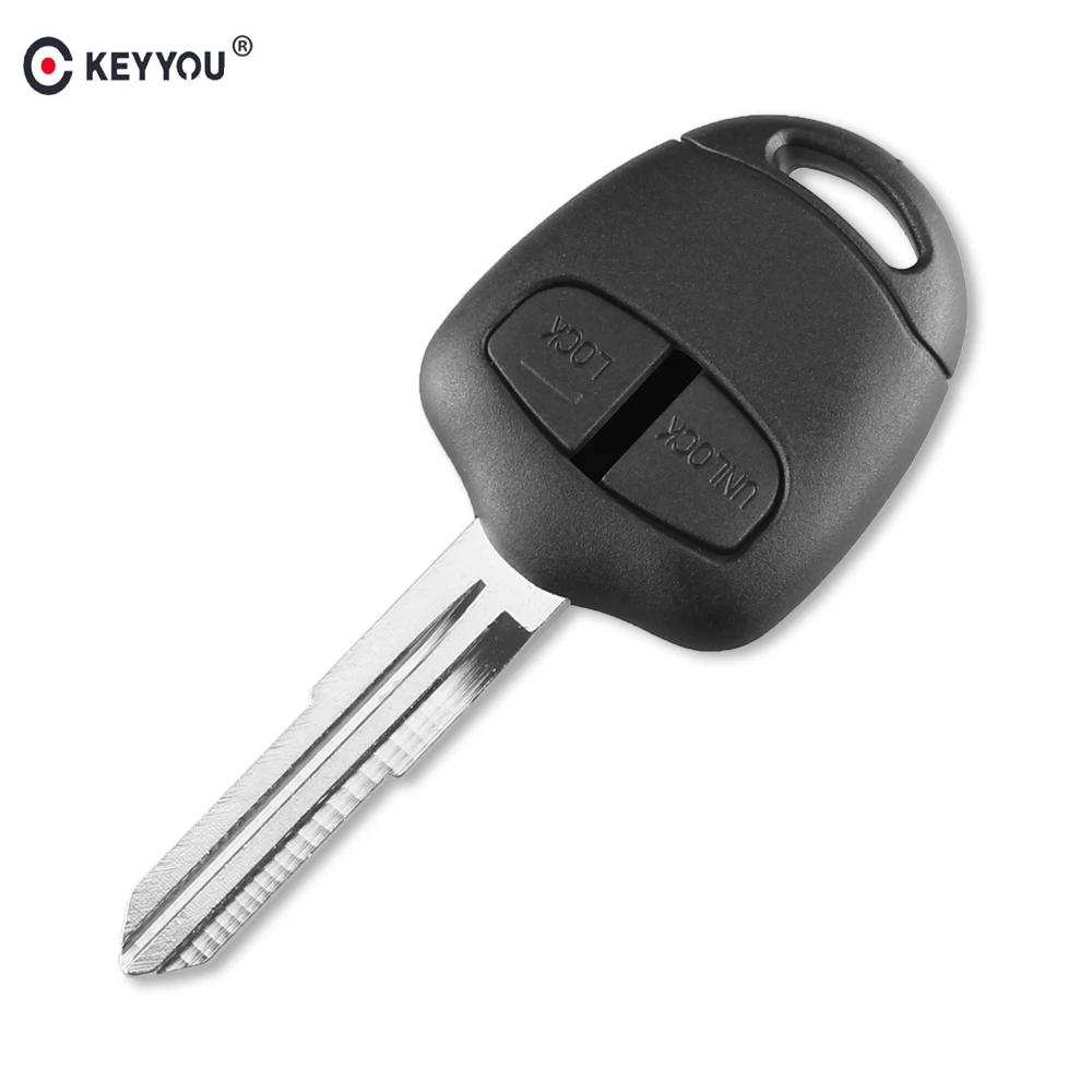 

KEYYOU 2 Button Remote Key Case for Mitsubishi Lancer EX Evolution Grandis Outlander Blank Key Shell Fob Cover Left Blade
