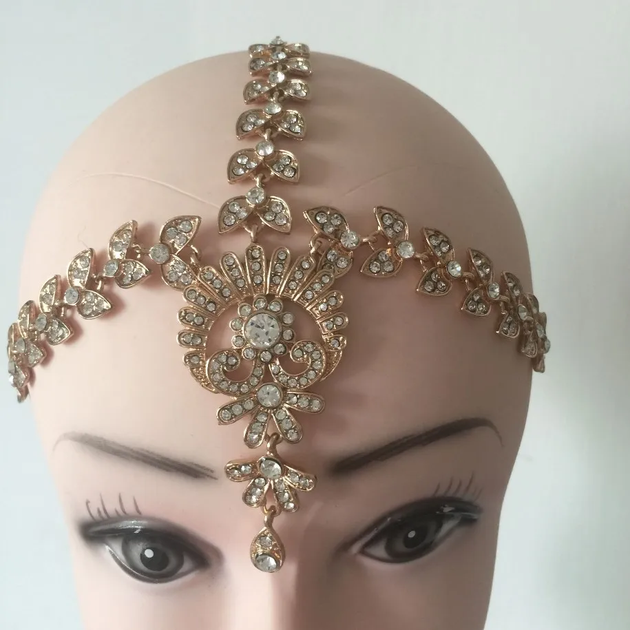 Ручной работы Kundan свадебные аксессуары для волос невесты цепи в греческом стиле