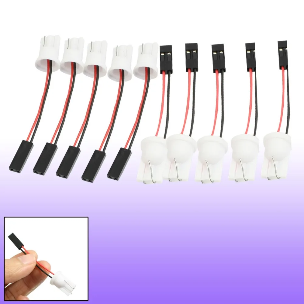 68mm Truck Car Auto T10 LED Bulb Light Adapter Wire Harness 10/20/50 Pcs for Car Interior