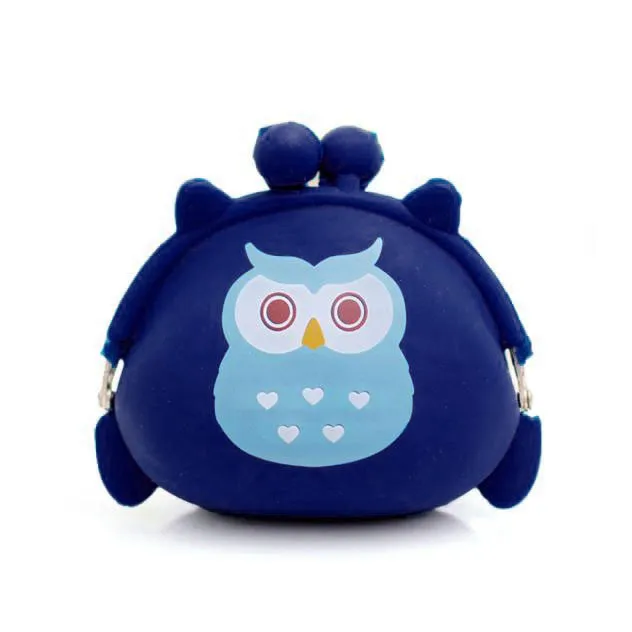 Blue Женский силиконовый Желейный кошелек в форме совы, сумка для мелочи, кошелек с пряжкой, кошелек для монет# DX - Цвет: Blue