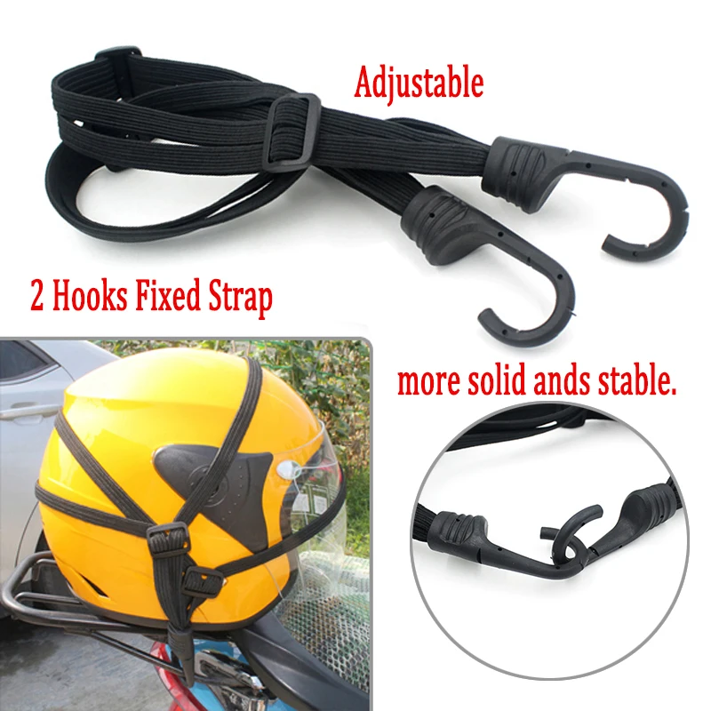 

Universal 2 Hooks Motorcycle Helmet Fixed Strap 60cm Elastic Rope Luggage String Net Motorbike Helmet Bag Rope Cable