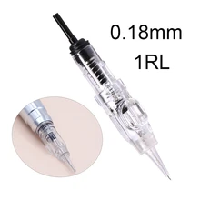 100 шт. 0,18 мм 1RL Игольный Легкое нажатие Универсальный Dermodrafo 1P постоянного макияжный картридж иглы 600D-G для удаления татуажа бровей