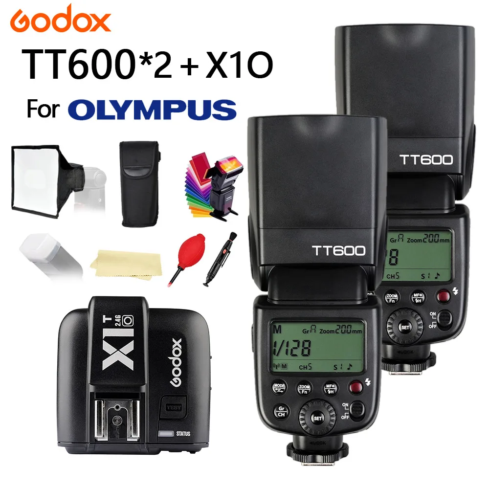 

2X Godox TT600 Camera Flash With GN60 2.4G Wireless TTL HSS Flash Speedlite + X1T-O Transmitter Trigger for Olympus +gift