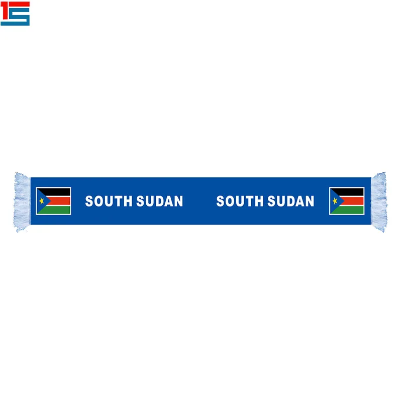 

wholesales nation day sublimation printing high quality cheap price National Day Flag Design Scarf SOUTH SUDAN logo scarf