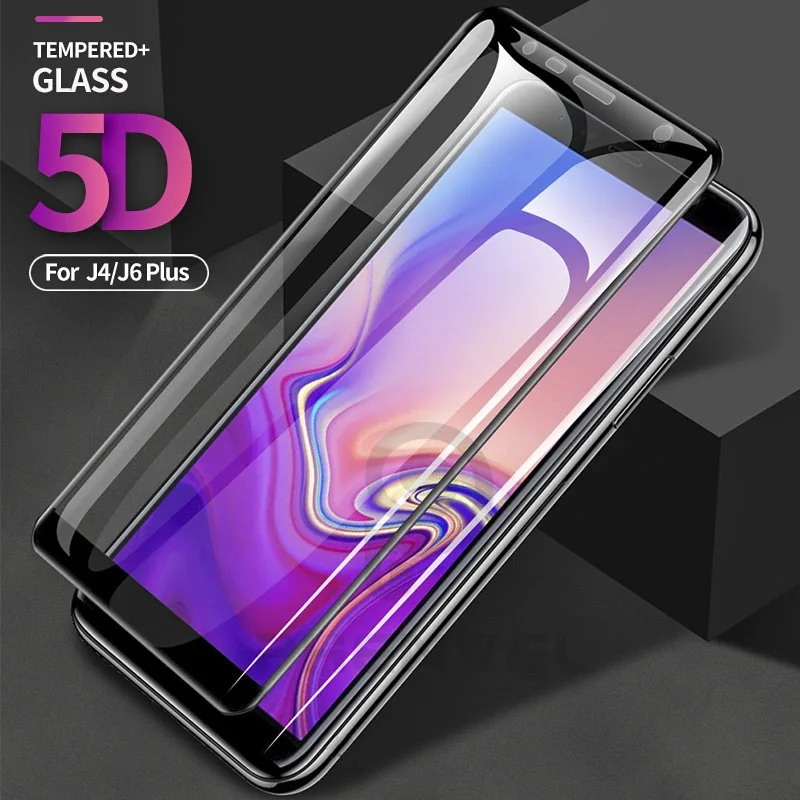 5D Защитное стекло для Samsung Galaxy J4 J6 Plus полноэкранная Защита J8 A6 2018 закаленное