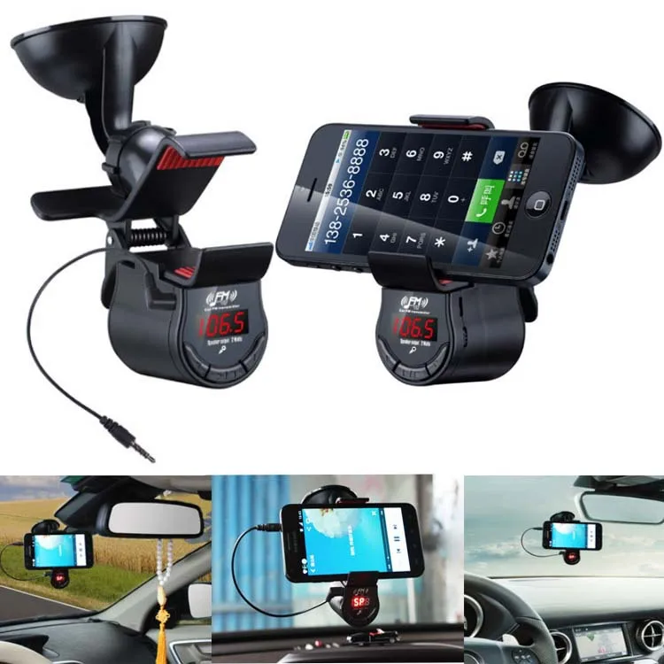 Car Kit MP3 Player Wireless FM Transmitter Radio Modulator Car Mount Holder Bracket for Iphone