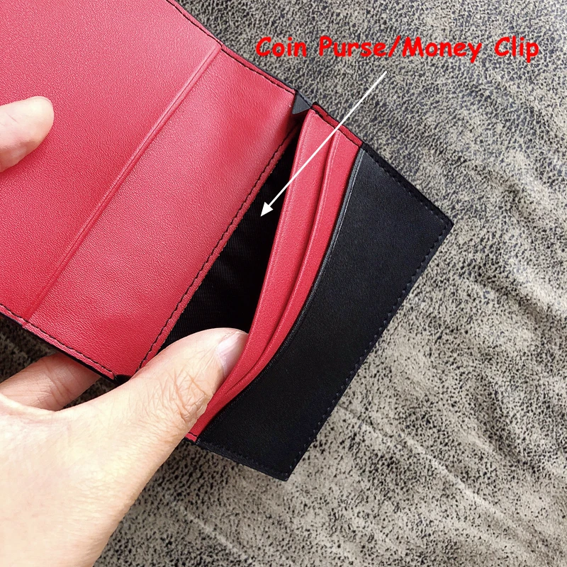 CAJIFUCO женский металлический черный кошелек с заклепками, кредитный держатель для карт, с шипами, Porte Carte, натуральная кожа, портмоне, кошелек для карт