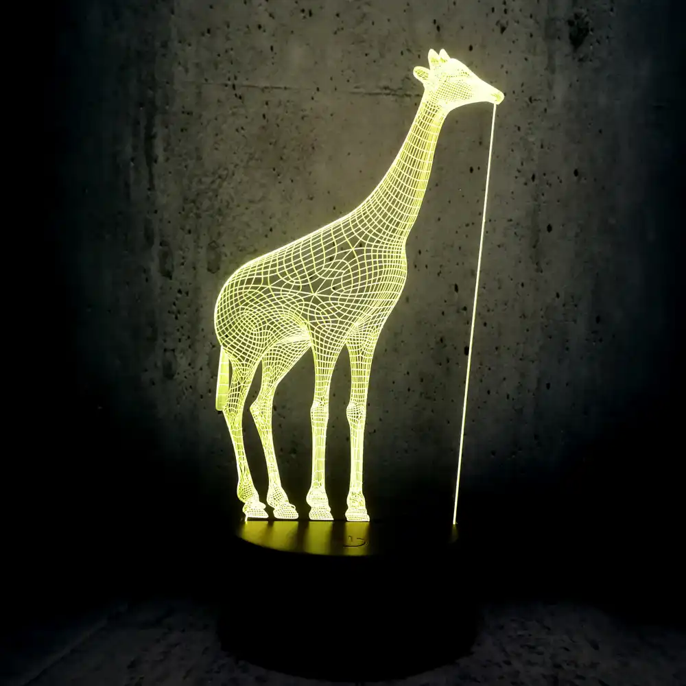 African Animal Giraffe 3d Usb Led Lamp 7 Color Changing Mood Night Light Kids Toys Eyes Care Warm Bedroom Gadget Props Gift Lava