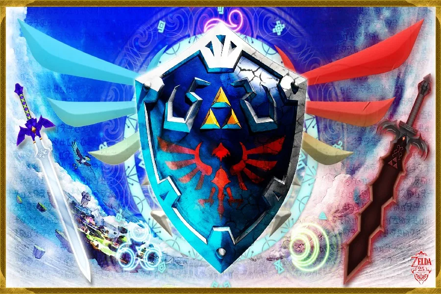 DIY frame The Legend of Zelda 25th Anniversary Ocarina of Time Game Art