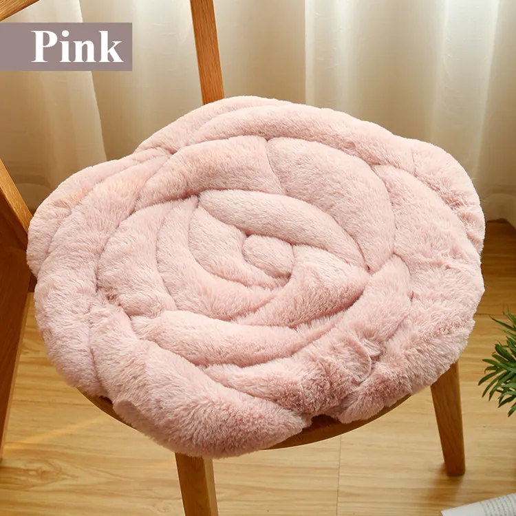 Роза круглый Push Home ковры Офисный Компьютерный стул Pad осень и зима татами подушки мягкие коврики кофе стол пол коврики - Цвет: pink