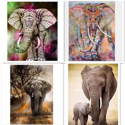 Сделай Сам Вышивка бисером, животное картина полный дрель 5D картина с бриллиантами Слон все пост Бриллиантовая мозаика домашний подарок