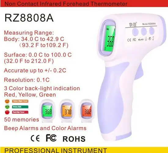 RZ8808A Non Contact Infrared Human Body Thermometer/Baby Forehead