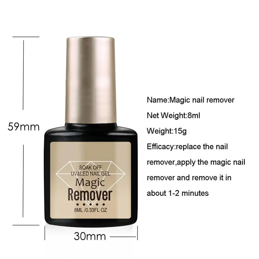 Nail Gel/Polish Remover Magic Remover Healthy Fast Within 2-3 Mins Nail Art Primer Lacquer Acetone Remover Soak off Remover