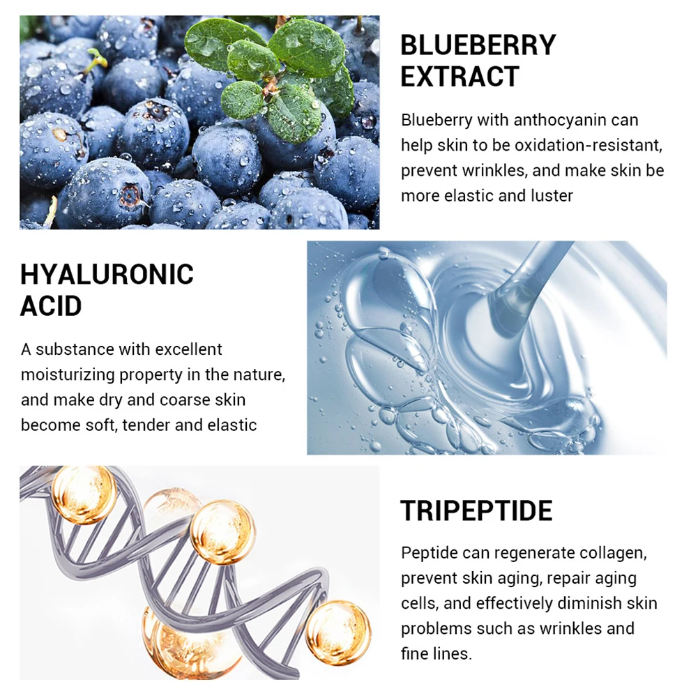 Черника чудо эссенция для лица Уход за кожей эффект растительный экстракт против морщин Сыворотка для лица гиалуронат натрия Сыворотка 15 мл 40