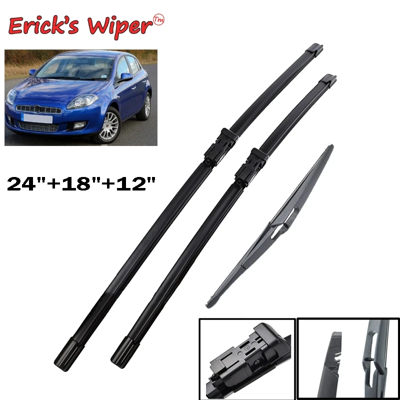 Erick's Wiper Front Rear Blades Set For Fiat Bravo 2007-2013 Windshield Windscreen 24&quot+18&quot+12&quot | Автомобили и