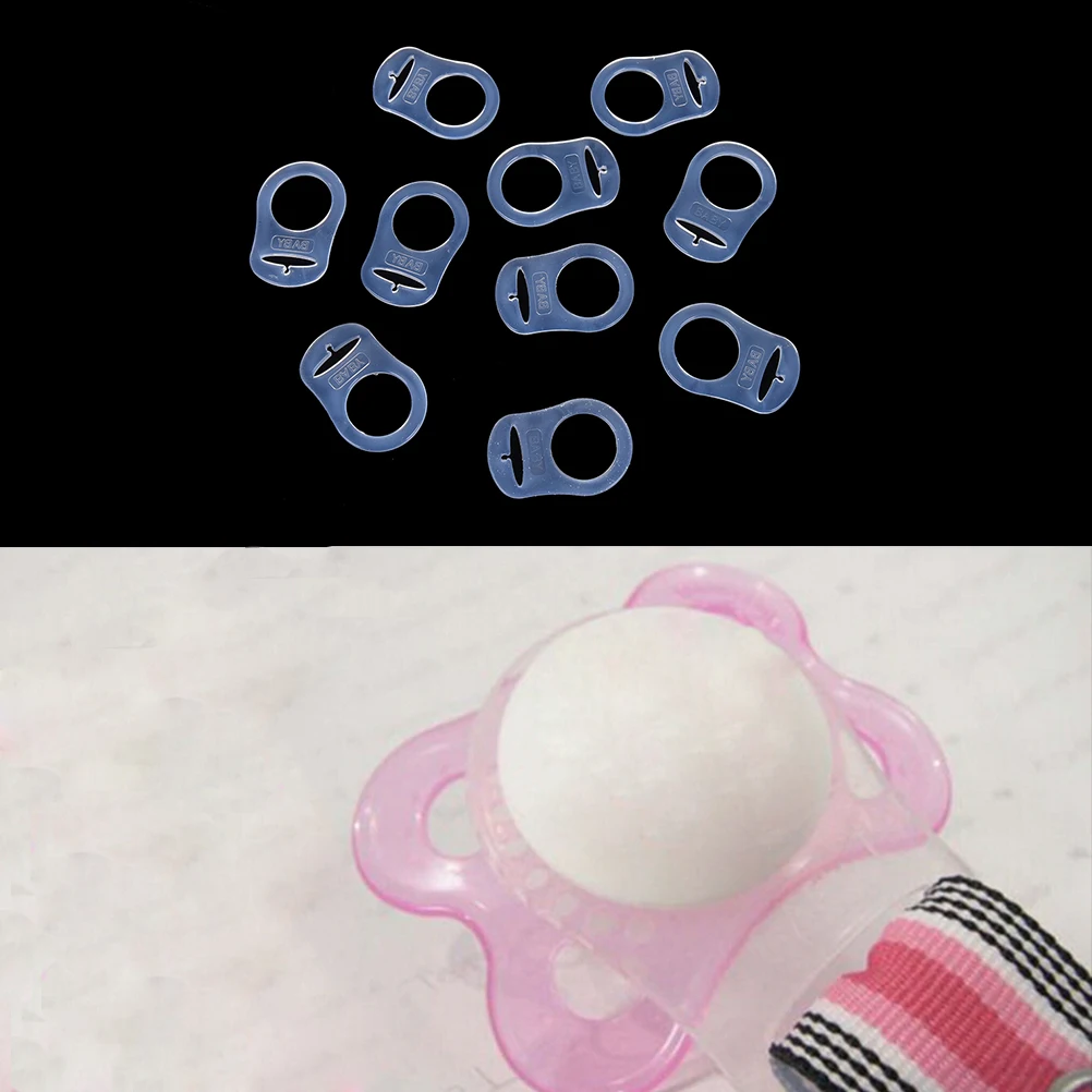 10 шт., прозрачные цветные силиконовые кольца-адаптер для маленьких мам, новые пустышки, цепочка, держатель для пустышки, оптовая продажа
