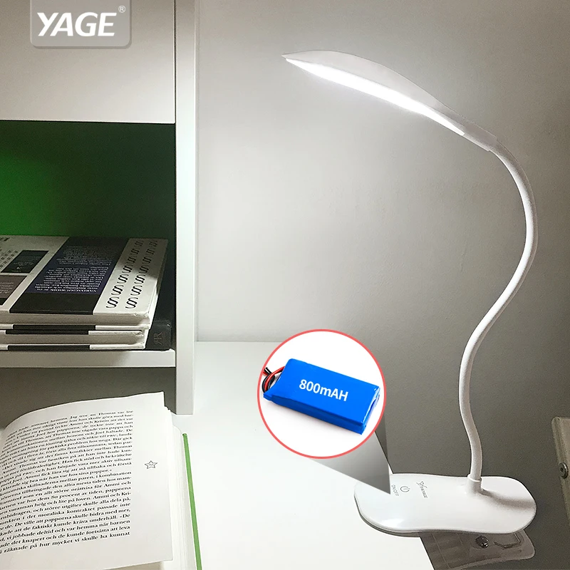  3W 14 pcs LED Eye Protect Clamp Clip Light Table Lamp Stepless Dimmable Bendable USB Powered Touch  - 32725511350