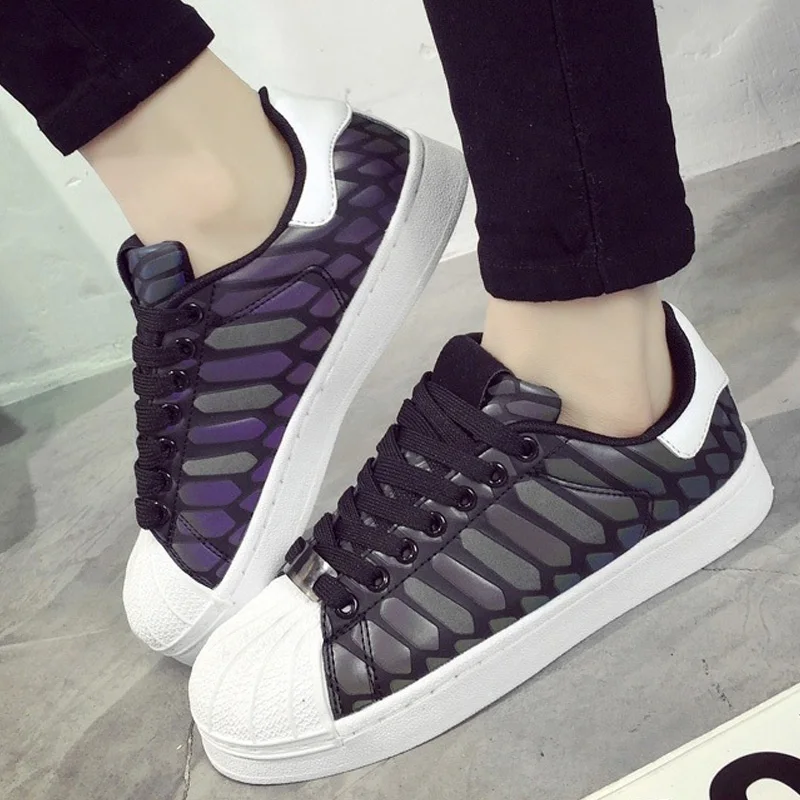 

Fashion 2017 spring autumn unisex shoes female Mixed Colors shoes men casual student shoes chameleon Skatershoes