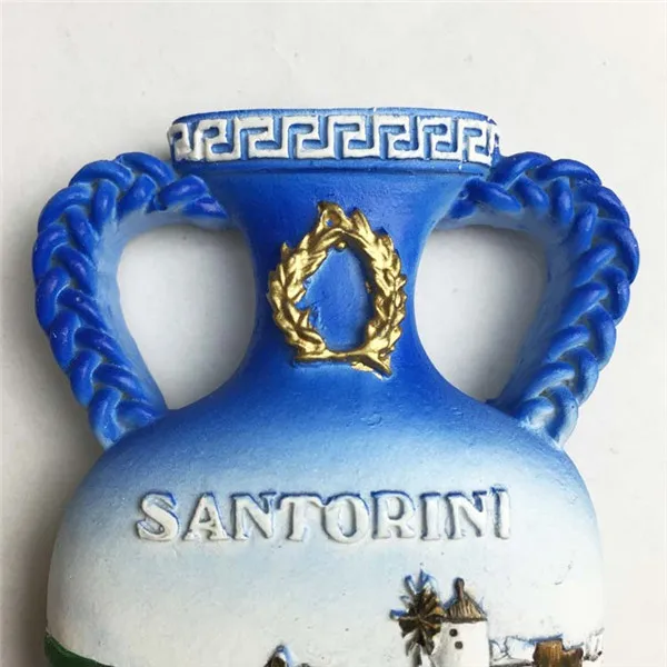 Greece Santorini Island Flower Vase Tourist Souvenir Fridge Magnets - 6