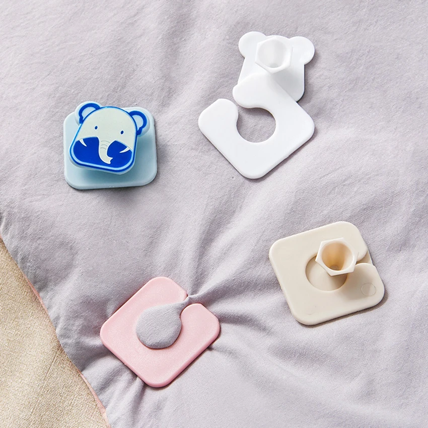 

4pcs/lot Cute Cartoon Bed Duvet Covers Sheet Holder Clip Fastener Quilt Cover Gripper Clamps Children Household Fixed Gadgets