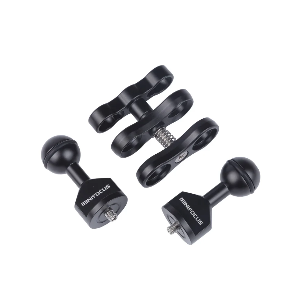 

Articulating Magic Arm with Double Ballheads (1/4 Screw) 1'' Ball Clamp Adapter Monitor Mount for Underwater Diving Camera Arm