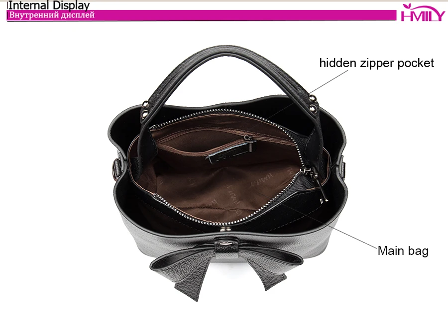 HMILY Mulheres Bolsa Genuíno Mensageiro Saco de