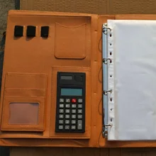 Кожаная папка Padfolio многофункциональный органайзер, планировщик, блоткнот кольцо binder A4 папка для файлов witho калькулятор для офиса поставка
