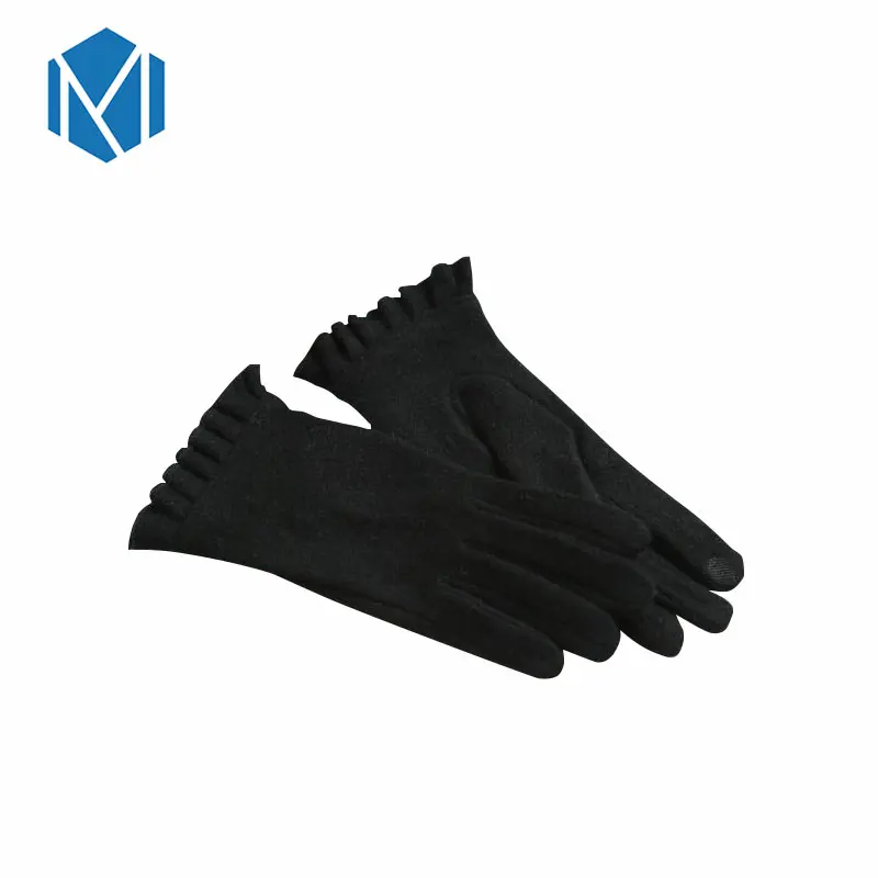 Новое поступление кашемировые перчатки осень-зима для женщин экранное чувство пэчворк зимние варежки теплые перчатки полный палец подарок - Цвет: black